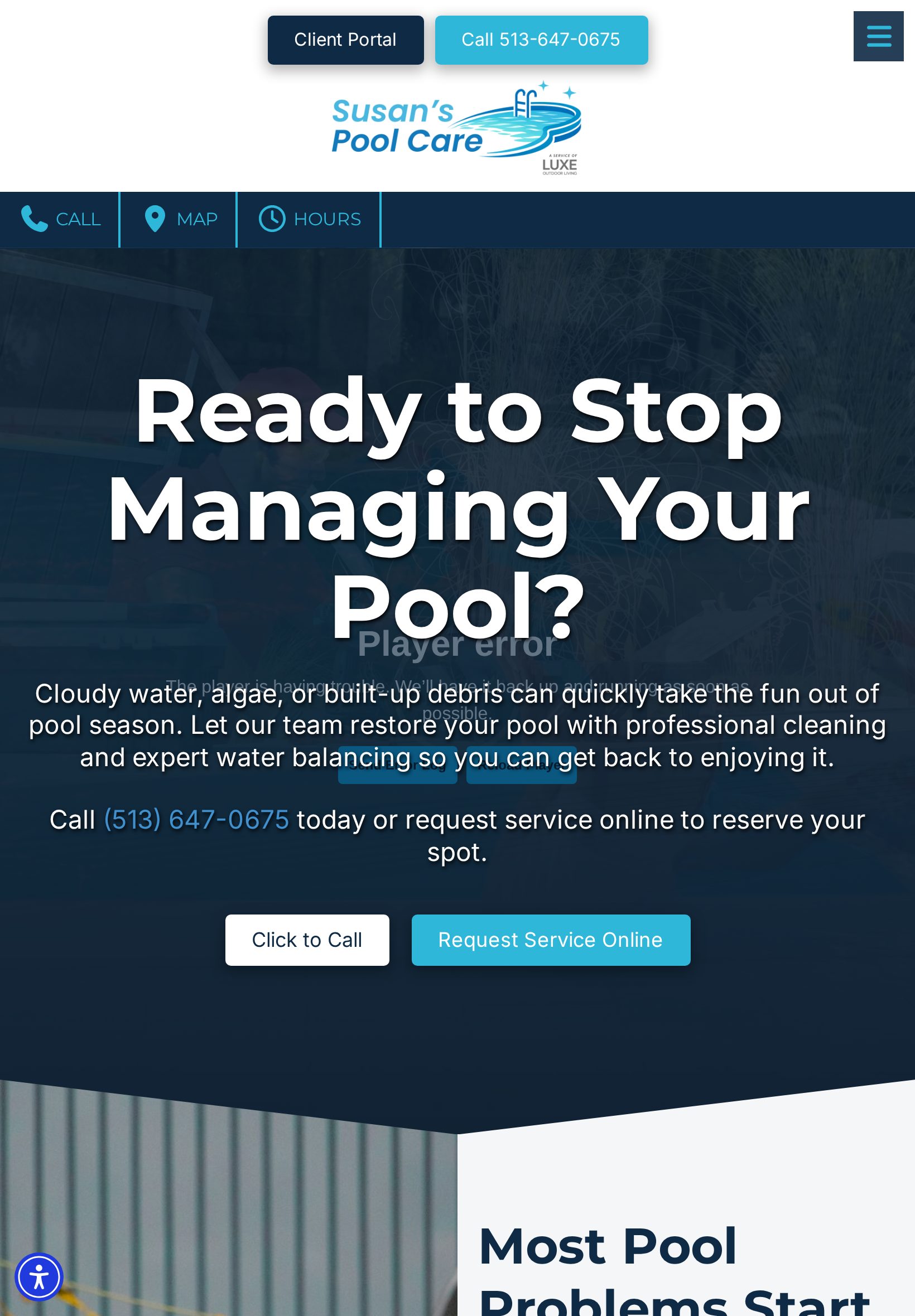 A real website we designed on a tablet